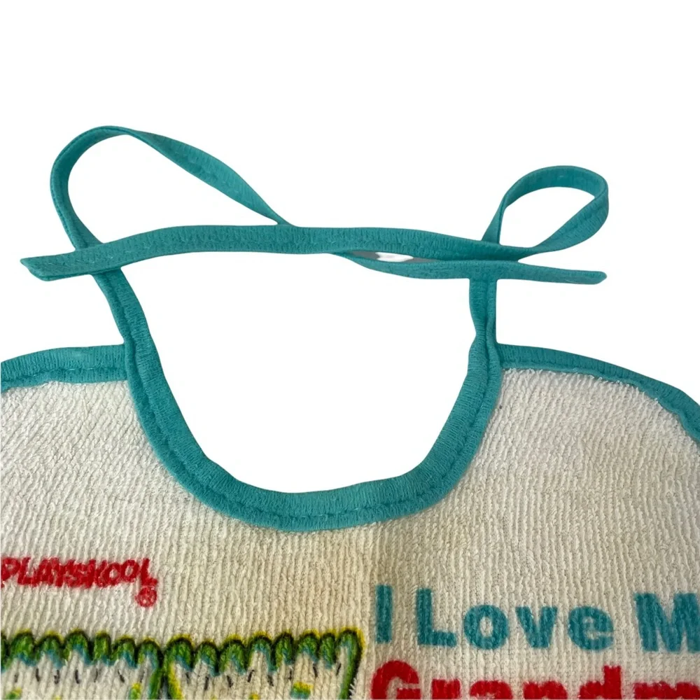 Vintage 1980s Playskool “I Love My Grandma” Baby Bib Baking Cats Kittens Cooking